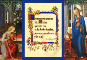 Encarnación de Filippo Lippi, siglo XV y Pergamino de Sor María Victoria Grandal 